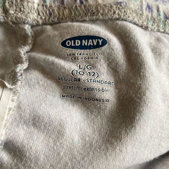 Old Navy Girls Purple Floral Print Leggings Size 10 Stretchy Comfy Pants - Picture 4 of 4